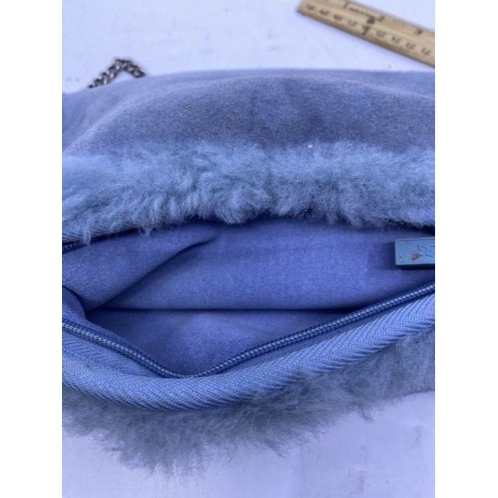 Ugg Australia Unique Hand Warmer Purse Blue Suede Shoulder Bag - Picture 2 of 6